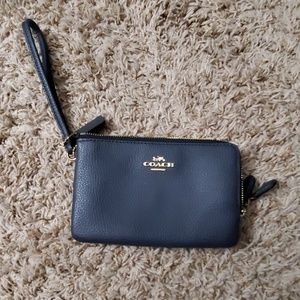 Coach dark gray wristlet